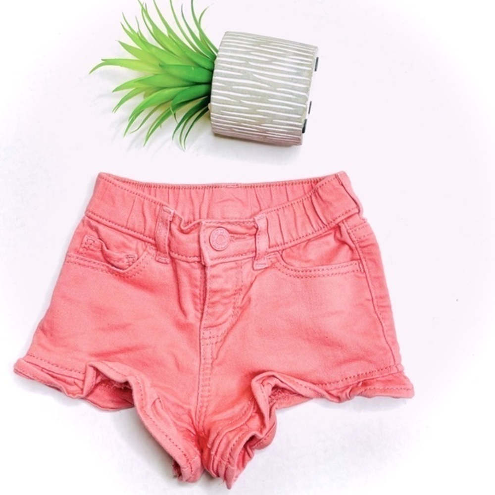 𝅺gap Ruffle Hem Denim Mauve Coral Jean Shorts